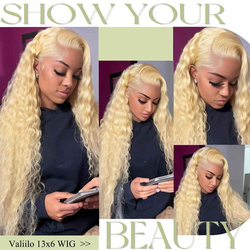 Valiilo 613 Blonde Lace Front Wigs Human Hair 13x6 Deep Wave Lace Front Wig Human Hair Pre Plucked Glueless Wig for Women 26 Inch