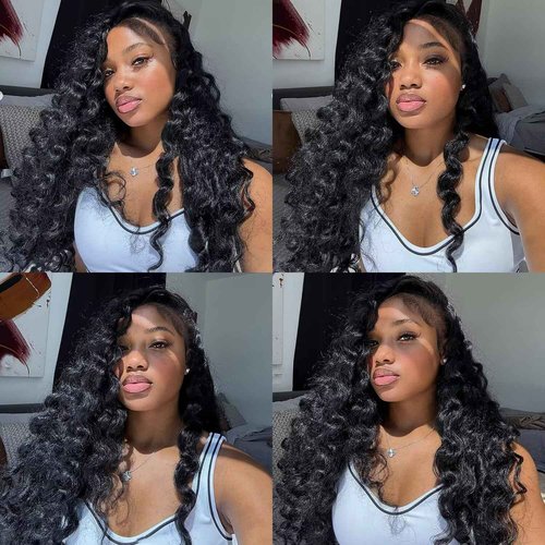 Lemoda Burmese Loose Wave Virgin Human Hair Bundles 16 16 16 Inch Deep Wave Bundles Spiral Curly End 100% Unprocessed Raw Human Hair Extensions Double Weft Hair Weave Hair 3 Bundles Natural Color
