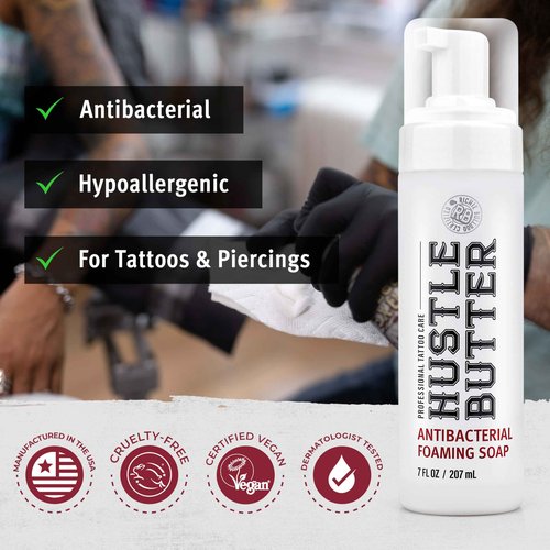 Hustle Butter Tattoo Aftercare Balm 5oz 2pack & Hustle Bubbles Tattoo Soap