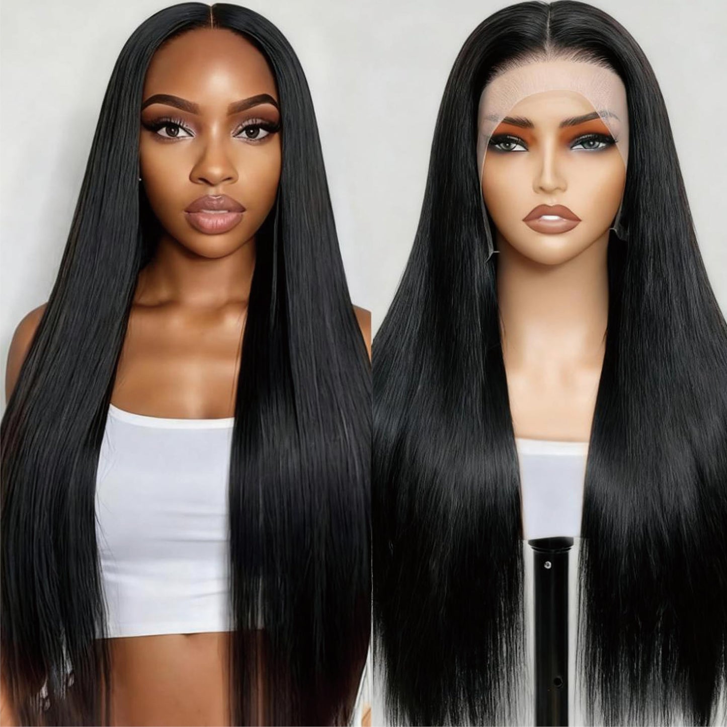 13x4 HD Lace Front Wigs Human Hair Straight Wigs for Black Women - 220% Density, Pre-Plucked Natural Hairline & Glueless Design for Effortless Style, 22 Inch