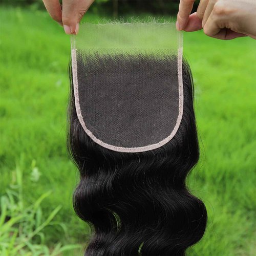 WOWANGEL 0.1mm Ultra-thin SKINLIKE Real HD Lace, 5x5 Body Wave Human Hair Closure Pre Plucked Invisible Swiss HD Lace Natural Hairline 12 Inch