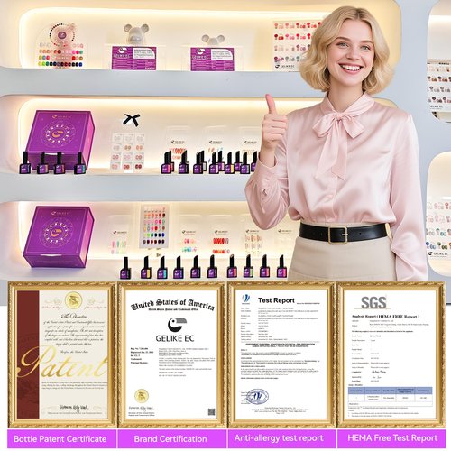 gelike ec Pro Gel Polish for Salon: 36 Colors Kit HEMA-FREE Highly Pigmented Formula Manicure Nail Art Design for Women 16ml Professional Bottles