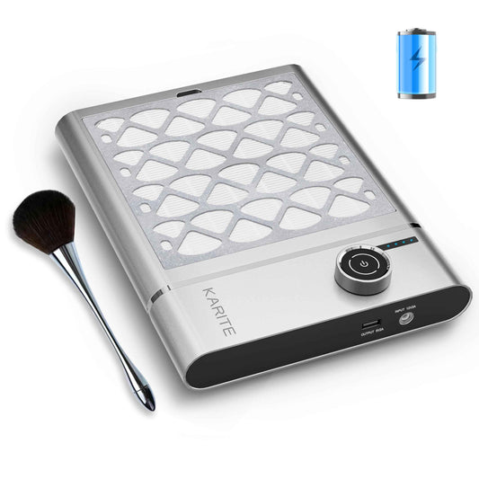 Karite Nail Dust Collector, Upgrade Vacuum Dust Collector with Filter & 30pcs Papers, 5000RPM Power Suction, 6000mAh Rechargeable Dust Collector Nail Tech, Cordless for Easy Use and Cleaning