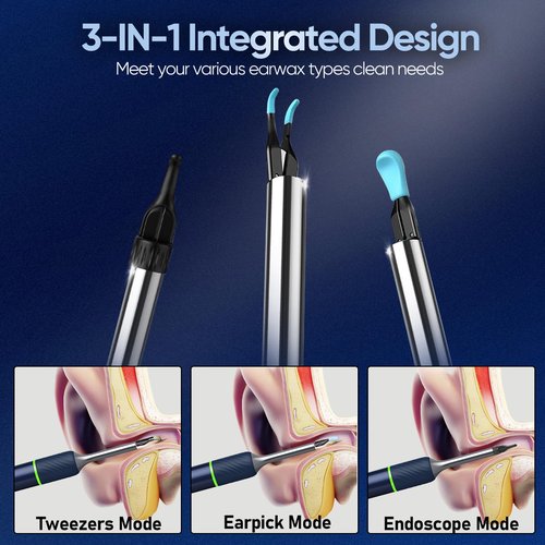 Ear Tweezers with Camera, Note5 Visual Ear Wax Removal Tool Camera with 10 Megapixel Otoscope, 3-in-1 Visual Earwax Cleaning Kit WiFi Ear Cleaning Kit, Ear Camera, Ear Otoscope Camera