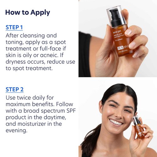 PCA SKIN Acne Gel, Acne Spot Treatment, 2% Salicylic Acid Serum, Anti Acne Serum, Evens Skin Tone, 1 fl oz Pump