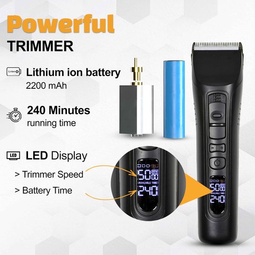 Brio Beardscape V1 Beard Trimmer for Men Professional with Low Friction Ceramic Blade, Cordless Professional Hair Trimmer for Barbers with 4 Hrs of Long Battery Timing, Ideal for Beard & Body (Black)