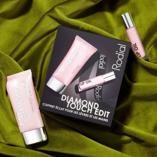 Rodial Diamond Touch Edit | Pink Diamond Hand Cream (1.69 fl.oz.) + Plumping Collagen Lip Oil (0.14 oz.) | Radiance-Boosting Kit for Hands and Lips Beauty Kit