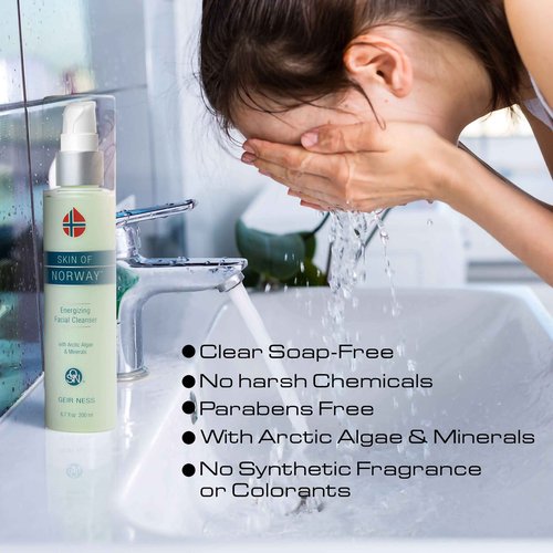 Geir Ness Skin of Norway Energizing Facial Cleanser - Contains Arctic Algae & Minerals - Moisturizing Deep Cleansing Face Wash For Dry and Sensitive Skin