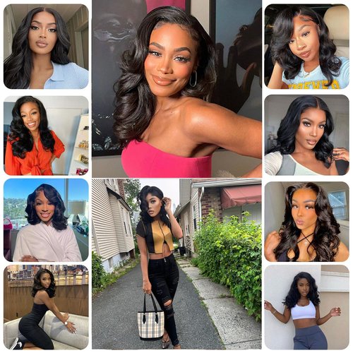 Atilck Wear and Go Glueless Wig - Body Wave Lace Front Human Hair Wigs for Black Women - Pre Plucked and Pre Cut 4x4 Lace Closure - No Glue Needed for Beginners (22 Inch)