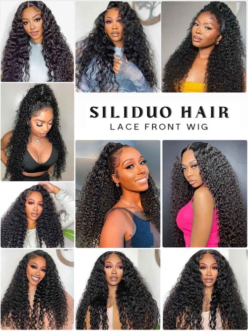 Siliduo Water Wave Lace Front Wigs Human Hair HD Transparent 13X6 Pre Plucked Hairline with Baby Hair 200% Density 100% Virgin Remy Swiss Lace Bleached Knots for Black Women 22 Inch