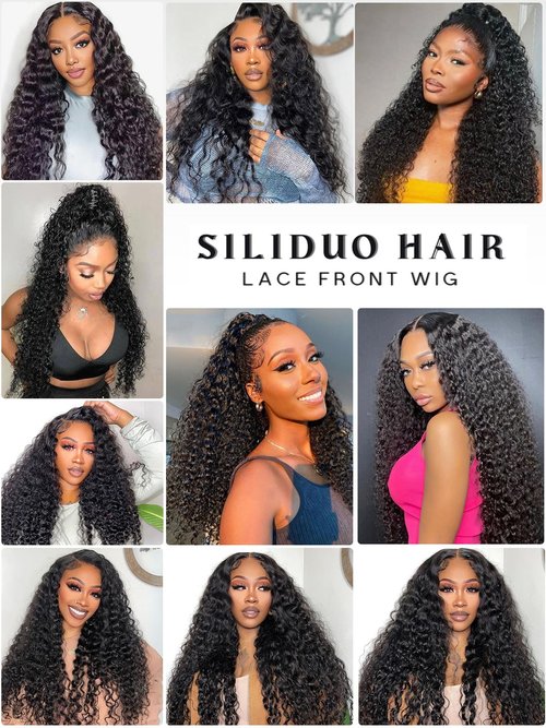 Siliduo Water Wave Lace Front Wigs Human Hair HD Transparent 13X6 Pre Plucked Hairline with Baby Hair 200% Density 100% Virgin Remy Swiss Lace Bleached Knots for Black Women 20 Inch