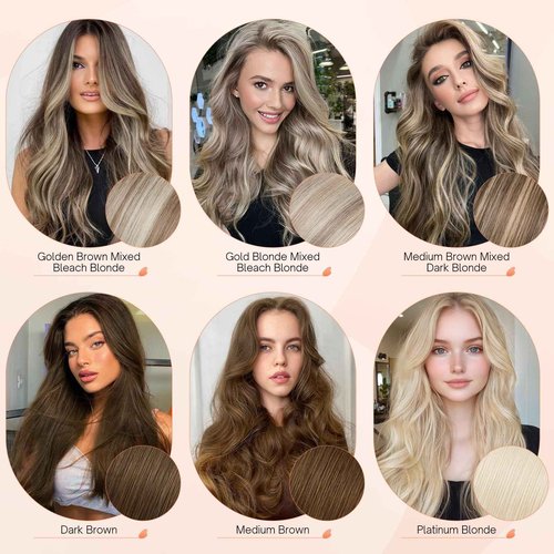 Benehair Tape in Human Hair Extensions, 22 inch Straight Invisible Tape Extensions Remy Blonde Hair Extensions 10pcs 20g Ash Brown Mix Bleach Blonde 18p613