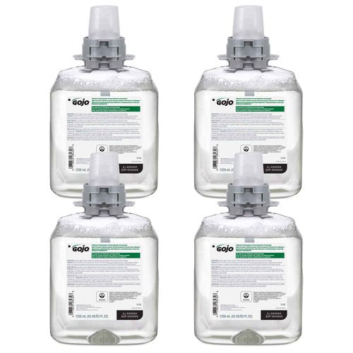 GOJO Green Certified Foam Hand Cleaner, Fragrance Free, 1250 mL Hand Soap Refill FMX-12 Push-Style Dispenser (Pack of 4) - 5165-04