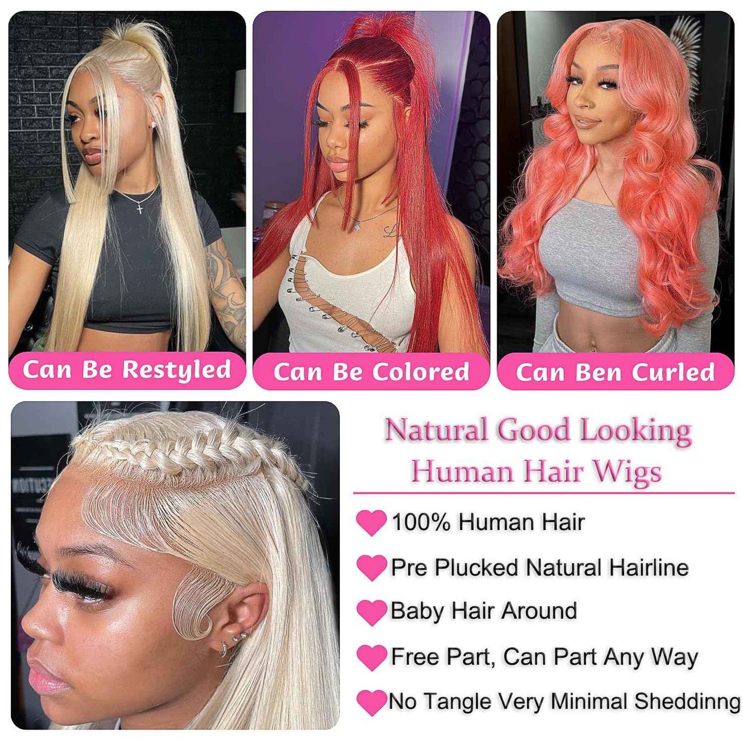 GZX 26 Inch 613 Lace Front Wig Human Hair 13X4 Blonde Straight HD Transparent Lace Frontal Wigs Human Hair Pre Plucked with Baby Hair 180% Density Blonde Glueless Wigs Human Hair
