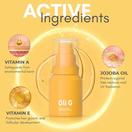 Oli G Renew Porosity Balancing Oil 2oz / 59ml | Lightweight Hair Oil for Frizz Control, Moisture Repair & Shine