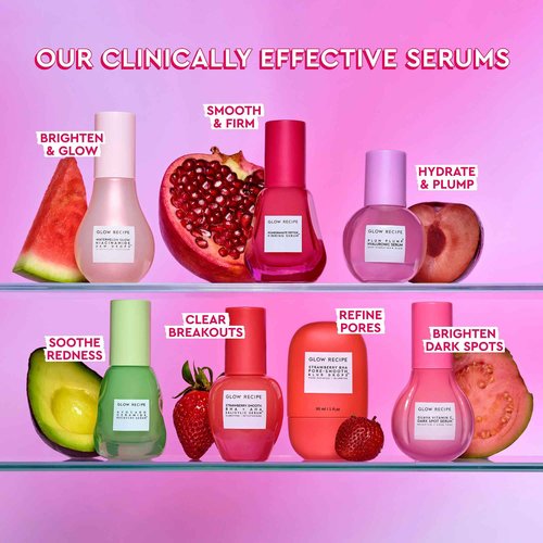 Glow Recipe Hydrate + Plump Duo - Watermelon Glow Niacinamide Dew Drops (40 ml) & Plum Plump Hyaluronic Serum (30 ml) - Korean Skincare