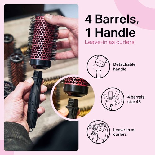 Olivia Garden MultiBrush Detachable Thermal Styling Hair Brush (5-Piece Kit 1 3/4" 46mm)