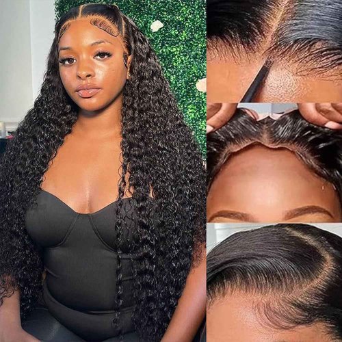 Glueless Wigs Human Hair Pre Cut 13x4 Deep Wave Lace Front Wigs Human Hair Pre Plucked For Beginners Upgraded Curly Human Hair Wigs For Black Women Wear And Go (26 Inch)