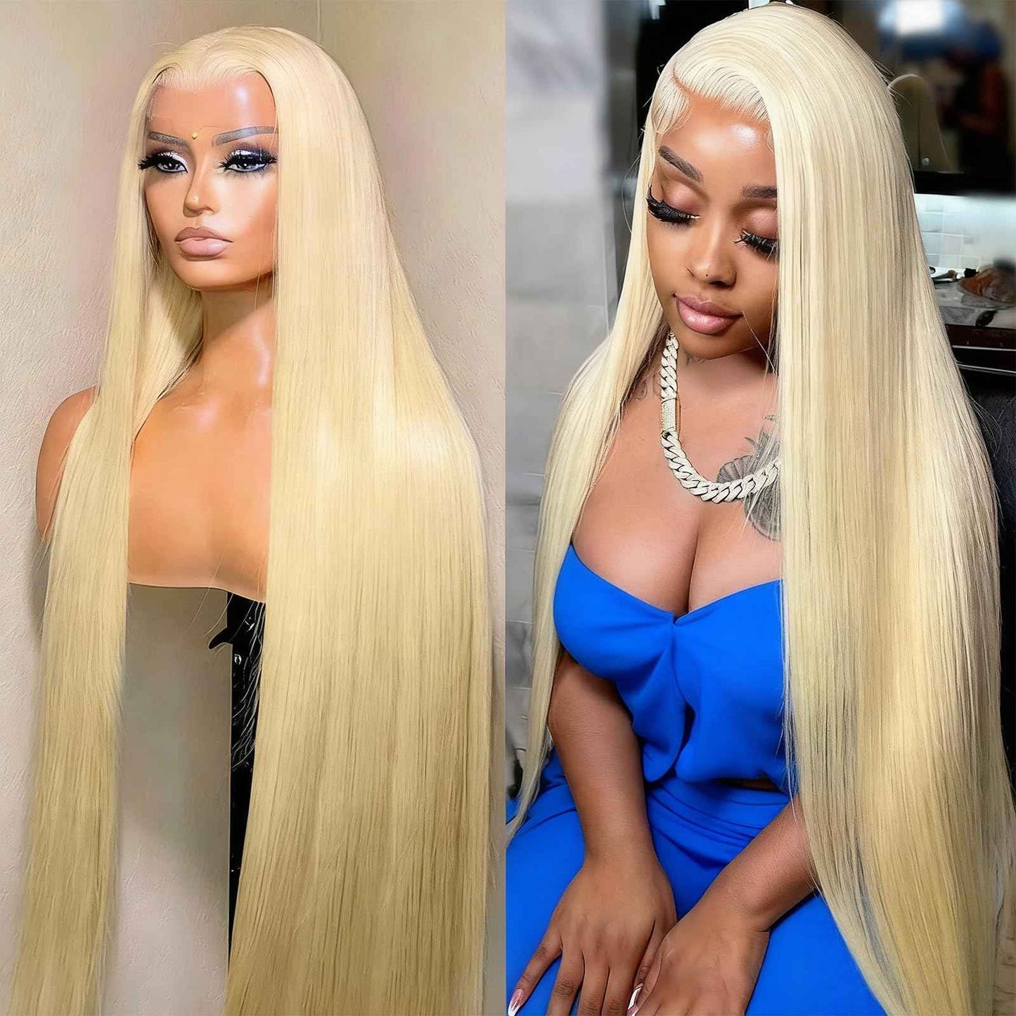 HOTLOVE 30inch 613 Lace Front Wig Human Hair Blonde HD Transparent 13x6 Straight Lace Front Wig For Women 200% 613 Lace Frontal Wigs Pre Plucked With Baby Hair