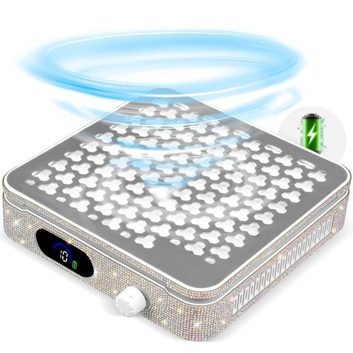 Rechargeable Nail Dust Collector, 10-Gear Powerful Cordless Nail Fan Dust Collector for Nails Vacuum Duster Professional Dust Collector for Nail Tech