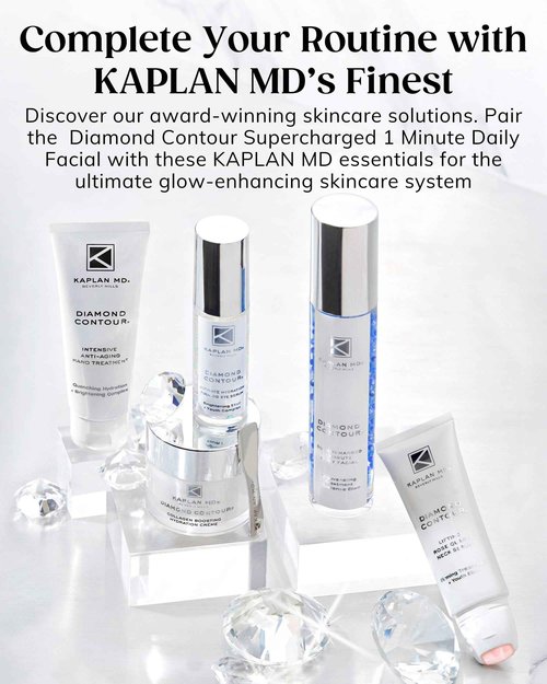 KAPLAN MD Diamond Contour Supercharged 1 Minute Daily Facial - Anti-Aging Serum for Face with Exfoliating Crushed Diamonds & Fruit Enzymes - Radiant & Smooth Skin for Women of All Ages - 3.0 fl oz