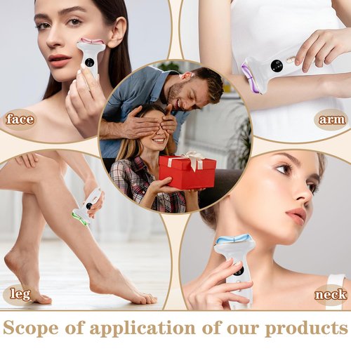 ZoGoo Upgraded Hot & Cold Dual Mode Face and Neck Beauty Massager, 7 in 1 LED Facial Sculptor, 7 Modes -Micro - Vibration - 7 Light -Heating -Ice Compress for Home Skin Care, Face Lift Device