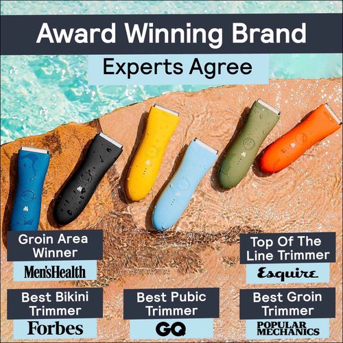 MERIDIAN The Trimmer Premium - Body Hair Trimmer & Electric Shaver for Men and Women for Pubic Hair, Chest, Legs & Bikini Line, Waterproof & Rechargeable, Sage