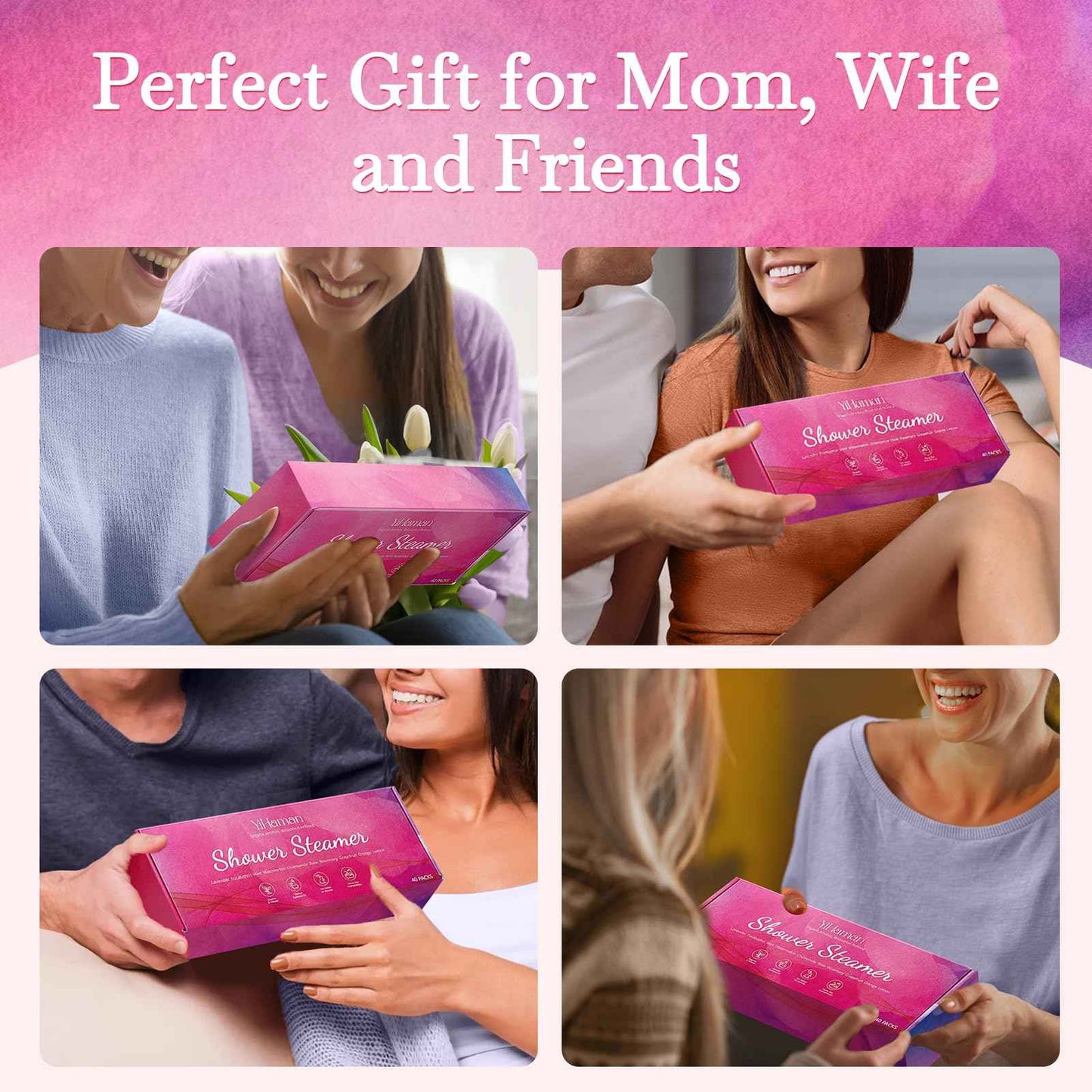 2SET 40PCS Shower Steamers Aromatherapy for Women or Men, 10 Scents Organic Shower Bombs, Relaxation with Organic Essential Oils, Birthday Self Care Gift for Women（80 PCS）