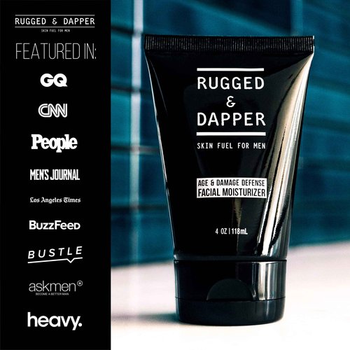 RUGGED & DAPPER Age + Damage Defense Facial Moisturizer, Age Defense Eye Complex and Moisture Fix Lip Balm