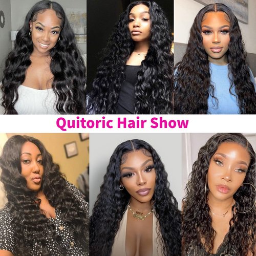 Deep Wave Human Hair Bundles 18 20 22 Inch 100% Unprocessed Brazilain Virgin Hair Water Curly Human Hair Natural Wave Wet and Wavy Bundles Human Hair Extensions