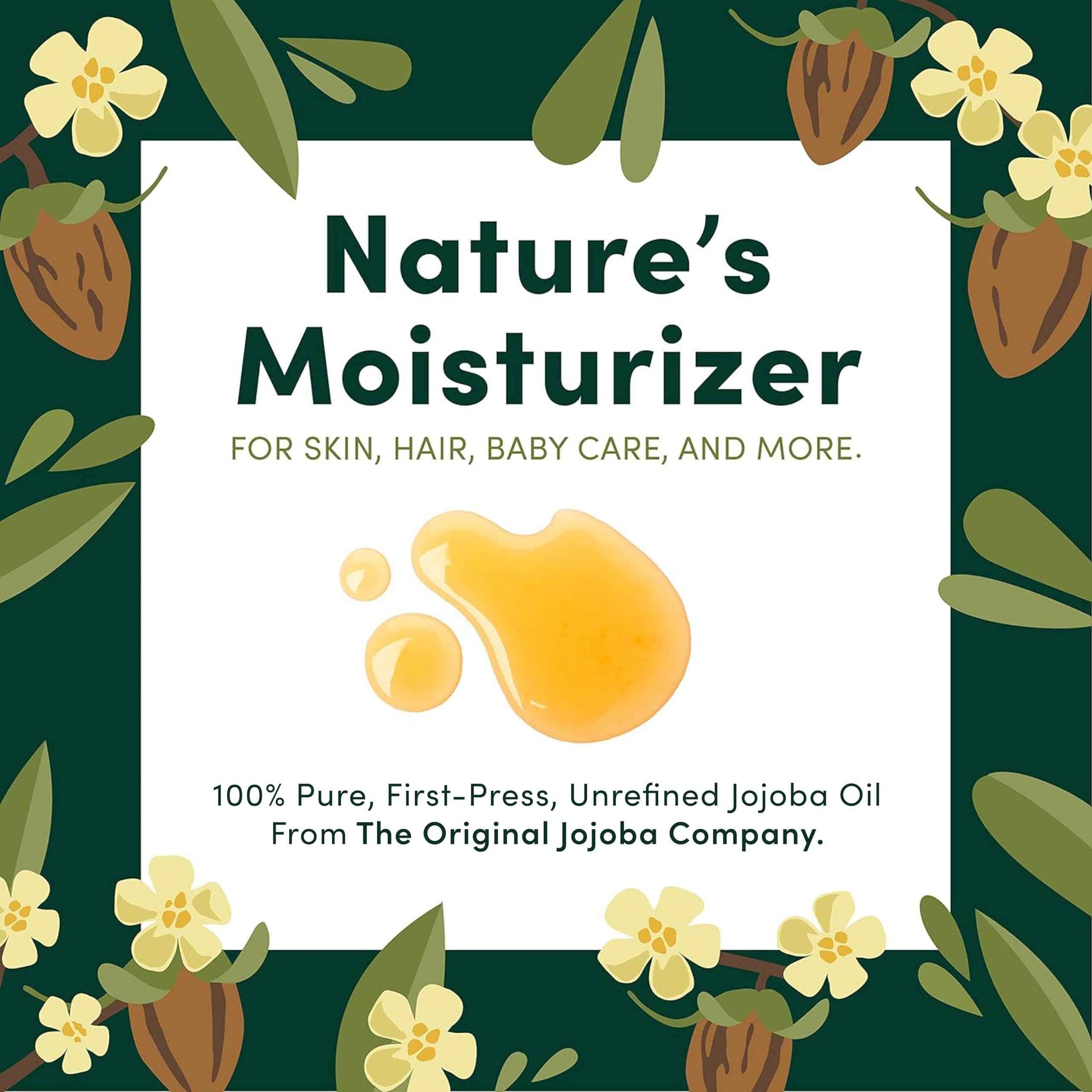 HobaCare Bulk Organic Jojoba Oil - Natural 100% Pure Hexane Free Unrefined Carrier Oil for Skincare, Beard, Hair, Face, Scalp Massage, Bath, Facial - Long Shelf Life (64 oz Half Gallon)