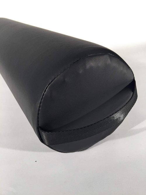 Full Round Massage Bolster Pillow by NRG - 6" W x 26" L Positioning Cushion Bolsters for Massage/Spa Tables with Carrying Strap - Durable PVC Free Vinyl Upholstery - CFC Free Foam - Color: Black