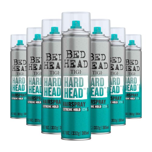 Bead Head by TIGI Hard Head Hairspray for Extra Strong Hold - For All Hair Types - With Instant Dry & Natural Shine - Use on Dry Hair - Premium Hair Care Products for Women & Men - 11.7 oz (7 Pack)