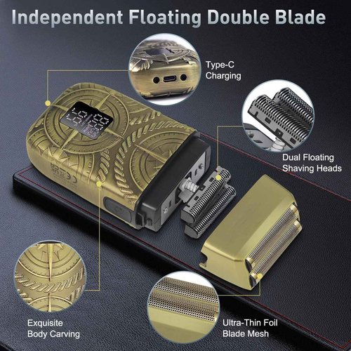 Hatteker Professional Hair Clippers for Men 3 in 1 Hair Trimmer Beard Trimmer Electric Shavers Razor Cordless Beard Trimmer Men's Grooming Set LCD Display Gifts for Men