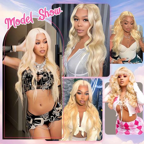Cloudeer 28 Inch 613 13x6 Lace Front Wig Human Hair 200 Density Blonde Wig Human Hair 613 HD Lace Frontal Wig 13x6 Blonde Body Wave Lace Front Wigs Human Hair Pre Plucked