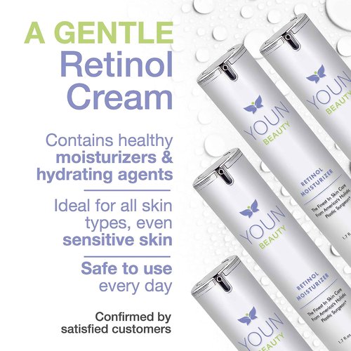 YOUN Beauty Retinol Night Cream Moisturizer for Face by Holistic Dr. Anthony Youn – Paraben-Free Face Moisturizer with Vitamin B5 & E, Hyaluronic Acid, and Green Tea for Skin Renewal, 50ml