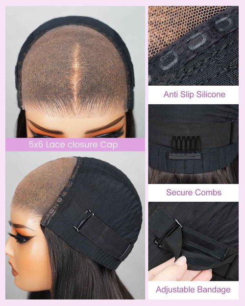 Arabella Hair 5x6 Bob Wig Human Hair Ready to Go Glueless Wigs Human hair 12A Straight Glueless Bob Wig Pre Cut Lace Pre Plucked Bleached Tiny Knots 12inch