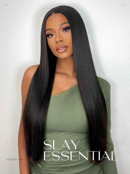 Frodio Ultra Comfort 5x5 HD Lace Closure Wig Long Straight Glueless Wigs Human Hair Pre Plucked Pre Cut Lace Front Wigs Natural Black Frontal Wig