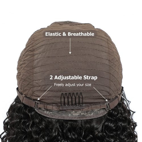 Water Wave Lace Front Wigs Human Hair 13x4 HD Lace Front Wigs Glueless Brazilian Virgin Human Hair Wigs Pre Plucked with Baby Hair 180% Density Wet and Wavy Curly Wigs for Women Natural Black 28 Inch