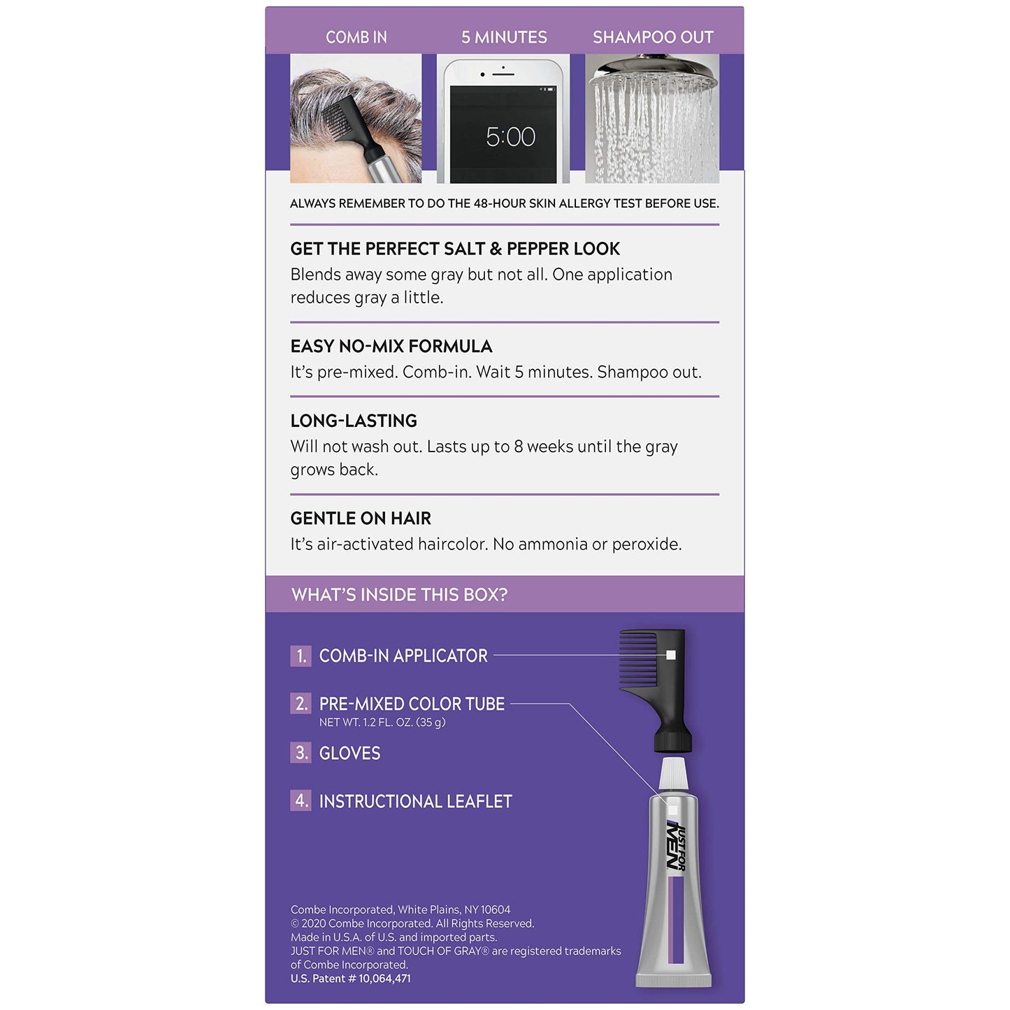 Just For Men Touch Of Gray Hair Color, Black Gray (6 Pack)