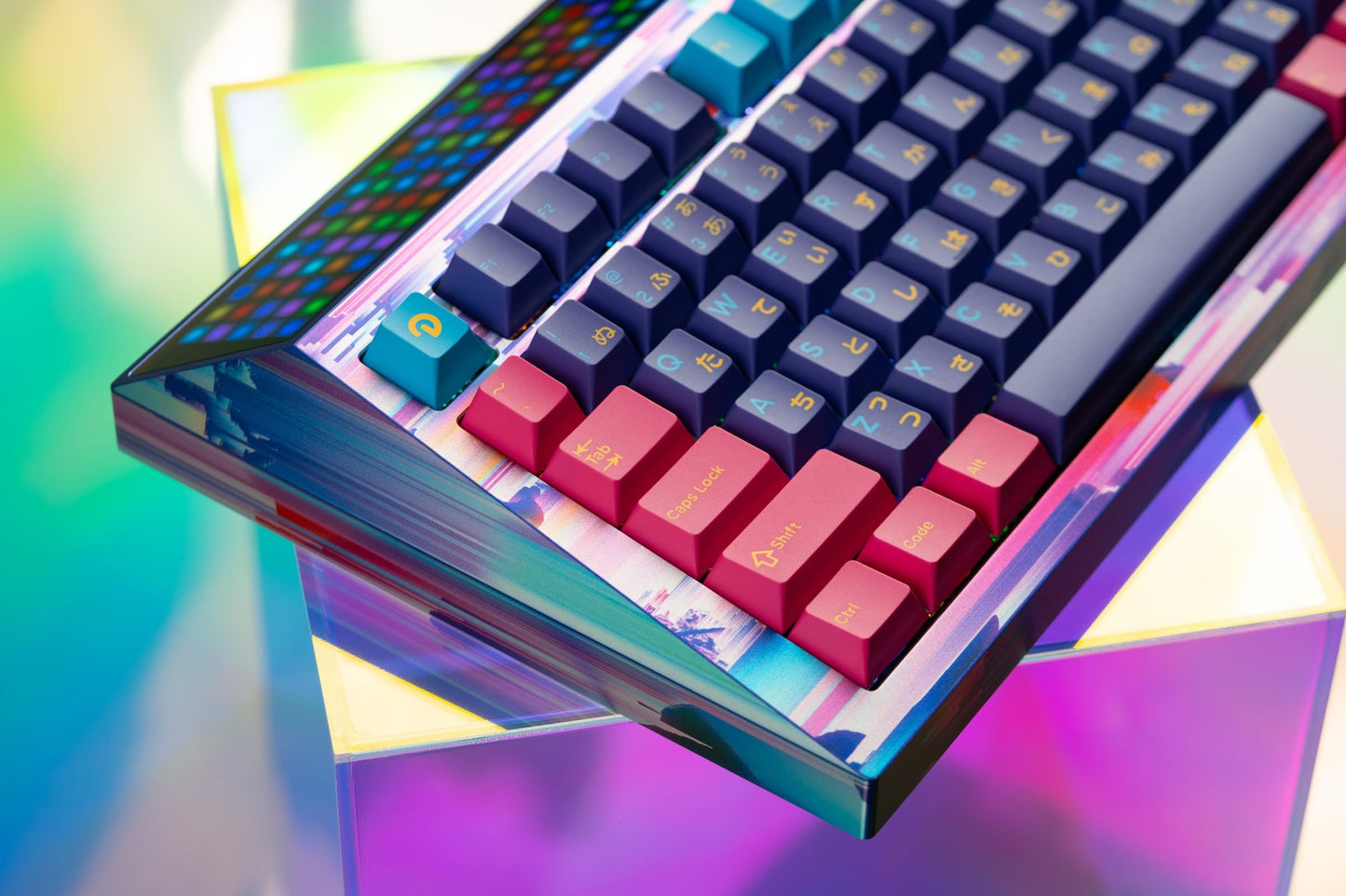 Angry miao CYBERBOARD Euphoria Wireless Custom Creamy Mechanical Keyboard, 81 Key Tri-Mode 2.4G Bluetooth Wireless Gaming PC Computer Keyboard, High-End RGB Gaming Accessories, Hotswappable Switch