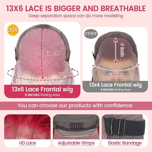 We WON! 22 Inch 13x6 99j Burgundy Lace Front Wigs Human Hair Body Wave 200 Density HD Transparent Frontal Wigs Pre Plucked Glueless Red Wig for Women 100% Unprocessed Brazilian Remy Virgin Hair