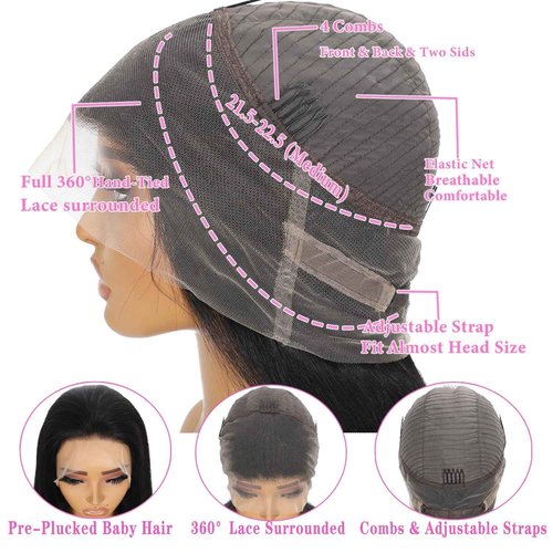 PXTPXT 360 Lace Front Wigs Human Hair Pre Plucked Deep Wave Lace Front Wigs Human Hair Wigs for Black Women with Baby Hair Natural Hairline Deep Culy 360 Full Lace Wigs 22 Inch