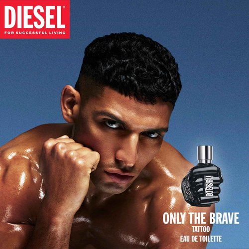 Diesel Only The Brave Tattoo, Eau de Toilette for Men, Woody Scent With Notes of Citrus, Sage, Pepper & Tobacco, 4.2 Fl. Oz.