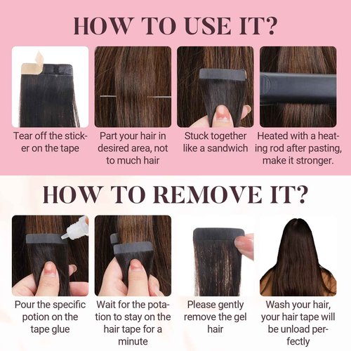 MAXITA Tape in Hair Extensions Human Hair 1B Natural Black 18 Inch 100g 40pcs Thick Ends Remy Human Hair Seamless Straight Hair Extensions Invisible Tape in Extensions Human Hair