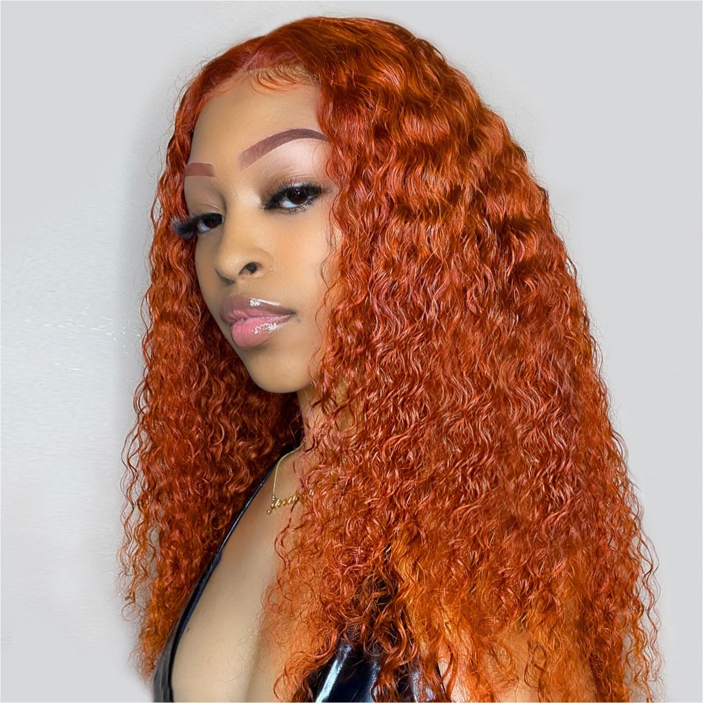 omswet Curly BOB Wig Human Hair 200 Density 5x5 HD Lace Closure Deep Wave Wigs for Black Women Glueless Wear and Go Pre Plucked Deep Wave Wet and Wavy Glueless Wigs Human Hair Ginger 18 Inch