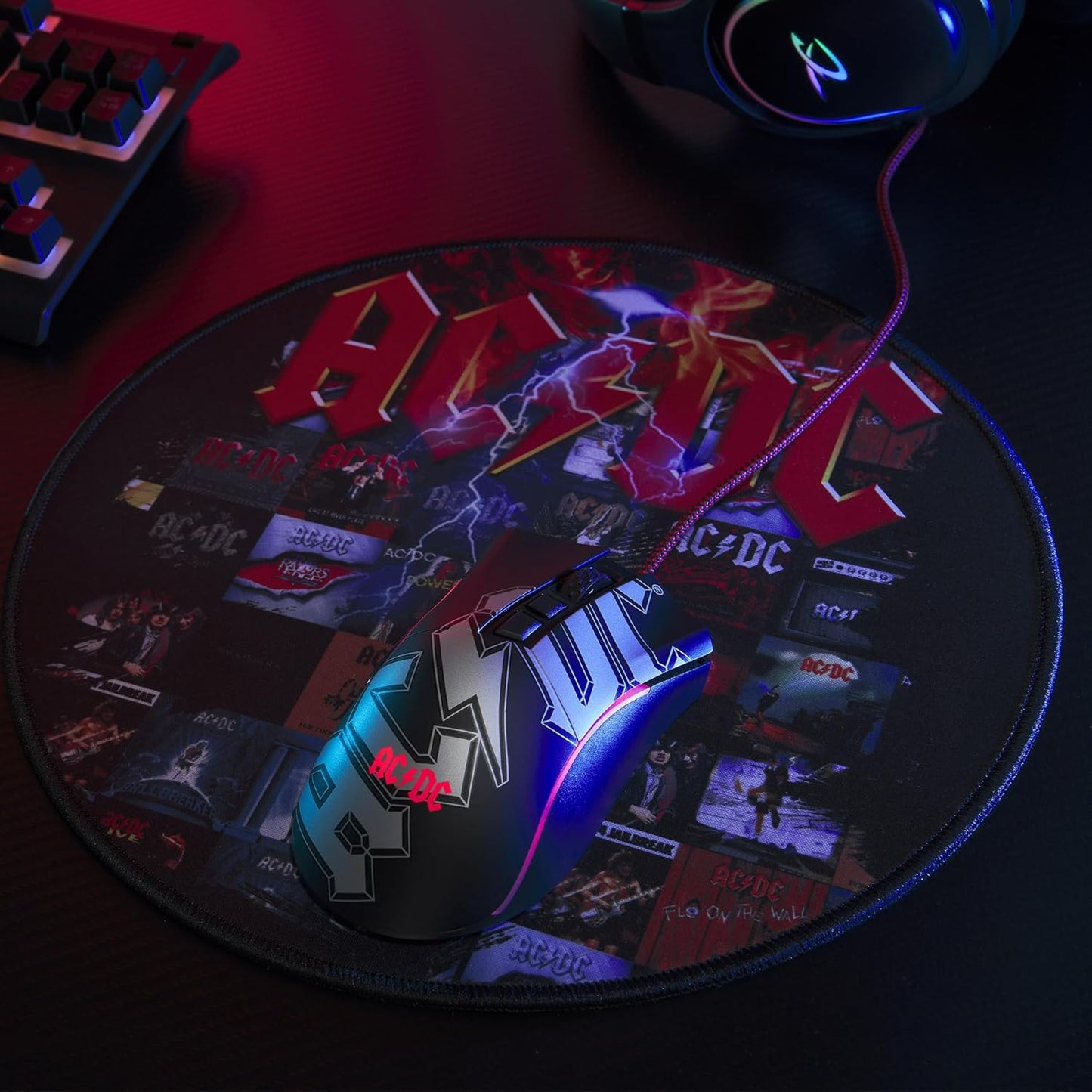 AC/DC - Gaming Mouse Pad - Officially licensed ACDC desktop mouse pad gift - 30 cm
