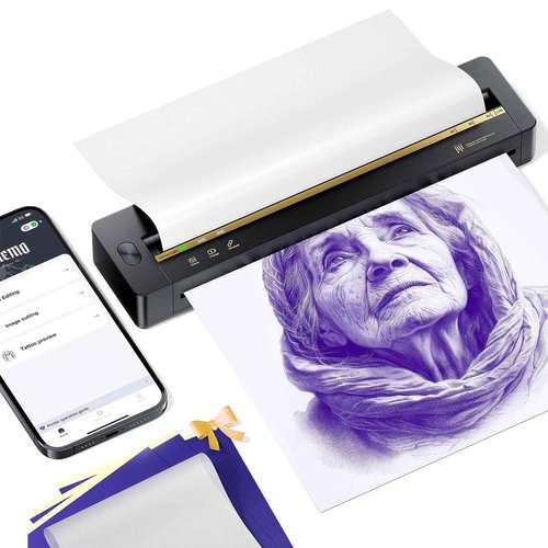 TATTMUSE 2025 New Launch Tattoo Stencil Printer, Tattoo Transfer Printer Machine Bluetooth Wireless Thermal for Tattooing Beginners with 5pcs Tattoo Transfer Papers, Compatible with Phone Pad and PC