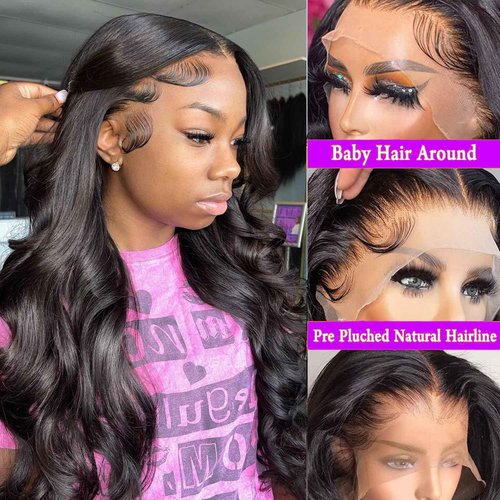 SUNKASA 20 Inch Lace Front Wig Human Hair Body Wave Wigs for Black Women HD 13x4 Lace Frontal Glueless Wigs Human Hair Pre Plucked With Baby Hair Natural Color