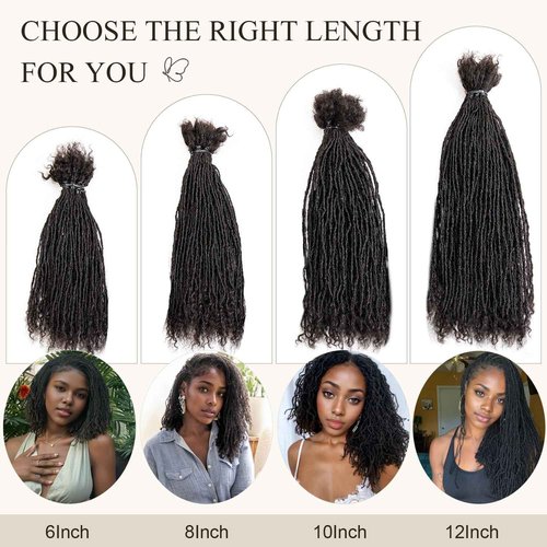DAIXI Handmade Interlocking Sisterlocks Curly Tips 100% Real Human Hair Permanent Micro Locs Extensions Natural Looking Soft Dreadlocks Can Be Bleached and Dyed.(1B - 0.2cm, 10 Inch 60 Strands)